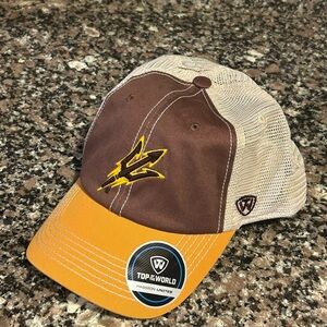 Arizona State Sun Devils Adjustable Logo Trucker Hat Maroon Top Of The World New